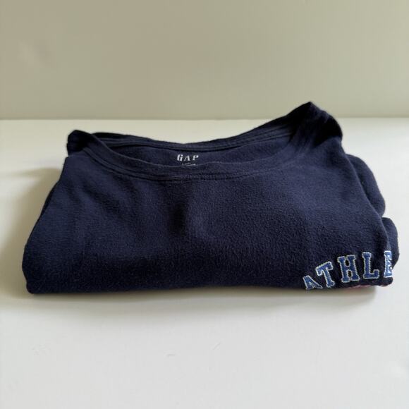 GAP‎ Crewneck T-Shirt Short Sleeve Cotton Navy Athletic Department Size L TALL - Picture 10 of 11